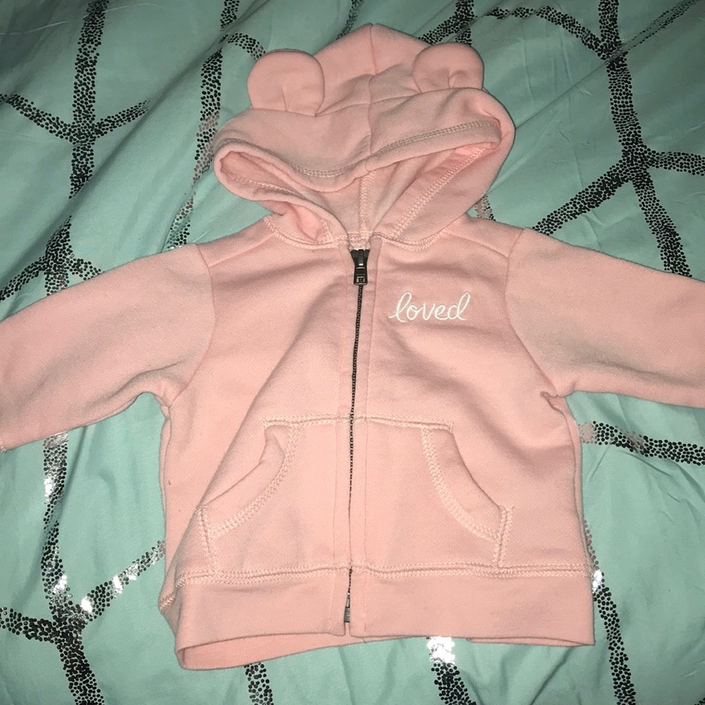Baby sweatshirt with ears on the hood